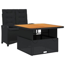 Maison exclusive - ensemble à manger de jardin coussins 2pcs noir résine tressée