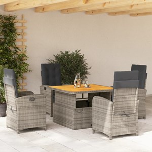 Maison exclusive - ensemble à manger de jardin 5 pcs coussins gris résine tressé