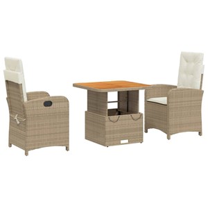 Maison exclusive - ensemble à manger de jardin et coussins 3 pcs beige poly roti
