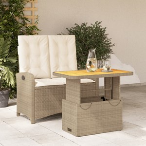 Maison exclusive - ensemble à manger de jardin et coussins 2 pcs beige poly roti