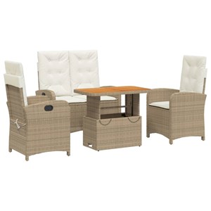 Maison exclusive - ensemble à manger de jardin coussins 4 pcs beige résine tress