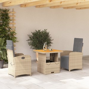 Maison exclusive - ensemble à manger de jardin et coussins 3 pcs beige poly roti