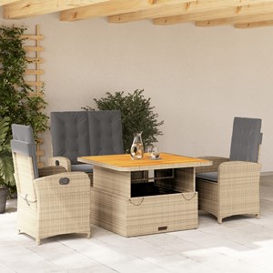 Maison exclusive - ensemble à manger de jardin coussins 4 pcs beige résine tress