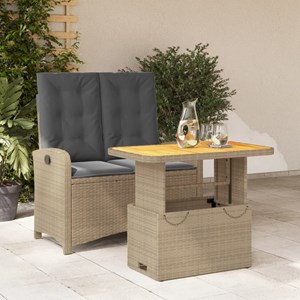 Maison exclusive - ensemble à manger de jardin et coussins 2 pcs beige poly roti