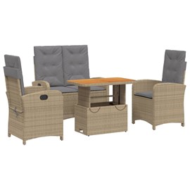 Maison exclusive - ensemble à manger de jardin coussins 4 pcs beige résine tress