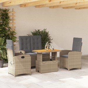 Maison exclusive - ensemble à manger de jardin coussins 4 pcs beige résine tress