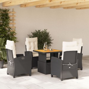 Maison exclusive - ensemble à manger de jardin coussins 5pcs noir résine tressée