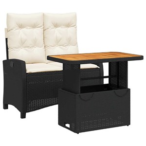 Maison exclusive - ensemble à manger de jardin coussins 2pcs noir résine tressée