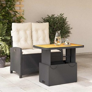 Maison exclusive - ensemble à manger de jardin coussins 2pcs noir résine tressée