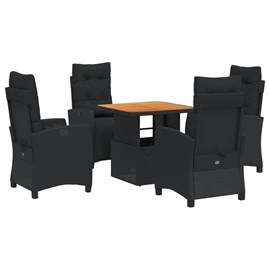 Maison exclusive - ensemble à manger de jardin coussins 5pcs noir résine tressée