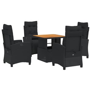 Maison exclusive - ensemble à manger de jardin coussins 5pcs noir résine tressée