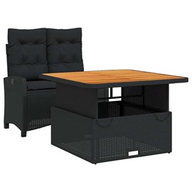 Maison exclusive - ensemble à manger de jardin coussins 2pcs noir résine tressée