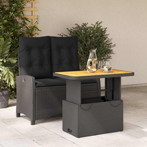 Maison exclusive - ensemble à manger de jardin coussins 2pcs noir résine tressée