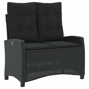 Maison exclusive - ensemble à manger de jardin coussins 2pcs noir résine tressée