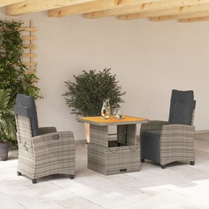 Maison exclusive - ensemble à manger de jardin 3 pcs coussins gris résine tressé