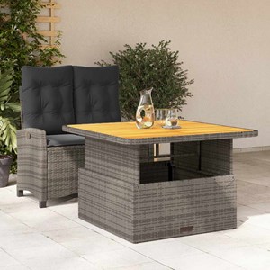 Maison exclusive - ensemble à manger de jardin et coussins 2 pcs gris rotin