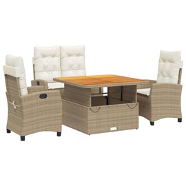 Maison exclusive - ensemble à manger de jardin coussins 4 pcs beige résine tress
