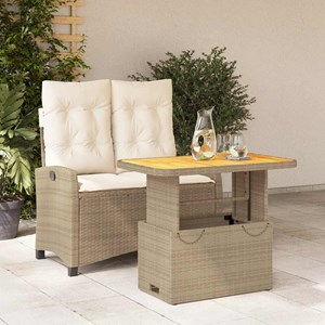 Maison exclusive - ensemble à manger de jardin et coussins 2 pcs beige poly roti