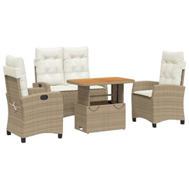 Maison exclusive - ensemble à manger de jardin coussins 4 pcs beige résine tress