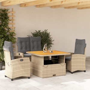 Maison exclusive - ensemble à manger de jardin coussins 4 pcs beige résine tress