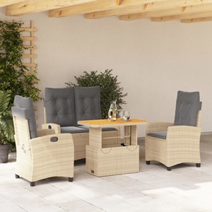 Maison exclusive - ensemble à manger de jardin coussins 4 pcs beige résine tress