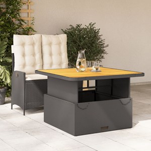 Maison exclusive - ensemble à manger de jardin coussins 2pcs noir résine tressée