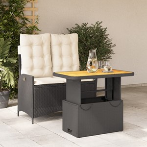Maison exclusive - ensemble à manger de jardin coussins 2pcs noir résine tressée