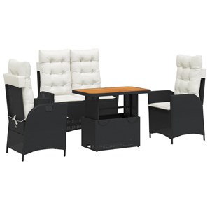 Maison exclusive - ensemble à manger de jardin 4 pcs avec coussins noir