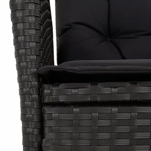 Maison exclusive - ensemble à manger de jardin avec coussins 3 pcs noir