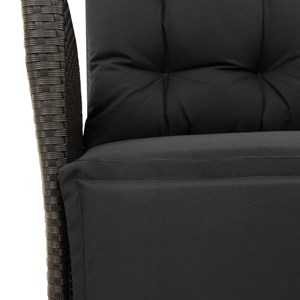 Maison exclusive - ensemble à manger de jardin avec coussins 3 pcs noir