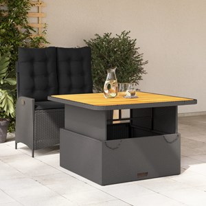Maison exclusive - ensemble à manger de jardin coussins 2pcs noir résine tressée