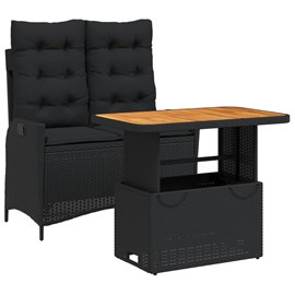 Maison exclusive - ensemble à manger de jardin coussins 2pcs noir résine tressée