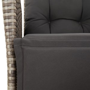 Maison exclusive - ensemble à manger de jardin 3 pcs coussins gris résine tressé