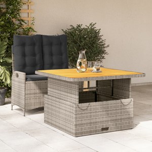Maison exclusive - ensemble à manger de jardin et coussins 2 pcs gris rotin