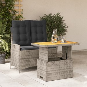 Maison exclusive - ensemble à manger de jardin et coussins 2 pcs gris rotin