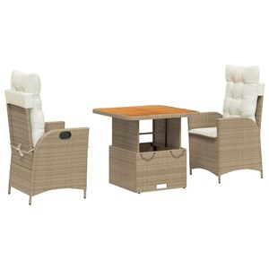 Maison exclusive - ensemble à manger de jardin et coussins 3 pcs beige poly roti