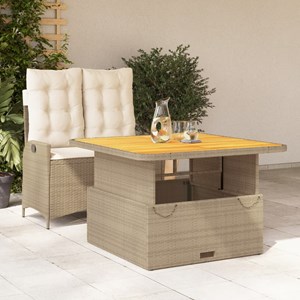 Maison exclusive - ensemble à manger de jardin et coussins 2 pcs beige poly roti