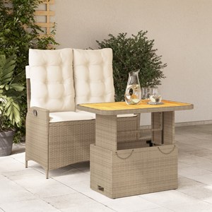 Maison exclusive - ensemble à manger de jardin et coussins 2 pcs beige poly roti