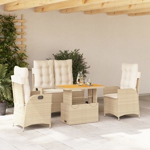 Maison exclusive - ensemble à manger de jardin coussins 4 pcs beige résine tress