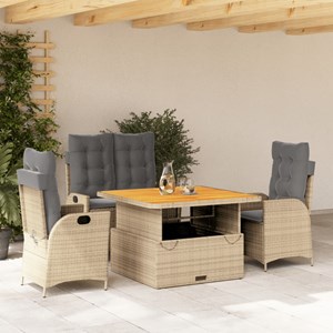 Maison exclusive - ensemble à manger de jardin coussins 4 pcs beige résine tress