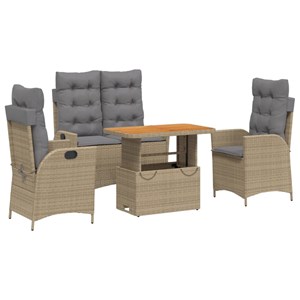 Maison exclusive - ensemble à manger de jardin coussins 4 pcs beige résine tress