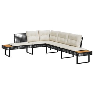 Maison exclusive - salon de jardin avec coussins 2 pcs noir résine tressée acaci