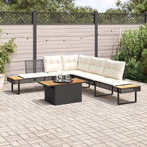Maison exclusive - salon de jardin avec coussins 2 pcs noir résine tressée acaci