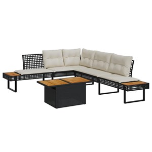 Maison exclusive - salon de jardin avec coussins 2 pcs noir résine tressée acaci