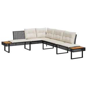 Maison exclusive - salon de jardin avec coussins 2 pcs noir résine tressée acaci