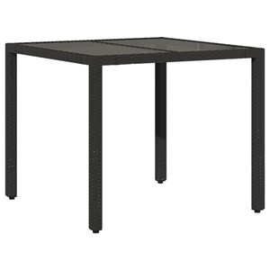 Maison exclusive - ensemble à manger de jardin et coussins 5 pcs noir rotin verr