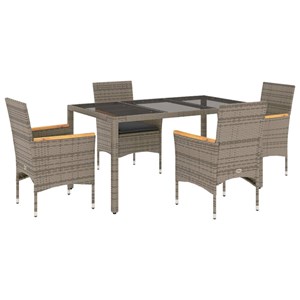 Maison exclusive - ensemble à manger de jardin et coussins 5 pcs gris rotin verr