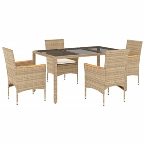 Maison exclusive - ensemble à manger de jardin et coussins 5 pcs beige rotin ver