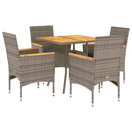 Maison exclusive - ensemble à manger de jardin et coussins 5 pcs gris rotin acac