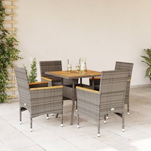Maison exclusive - ensemble à manger de jardin et coussins 5 pcs gris rotin acac